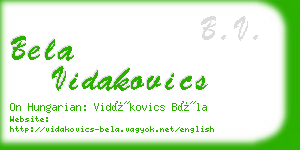 bela vidakovics business card